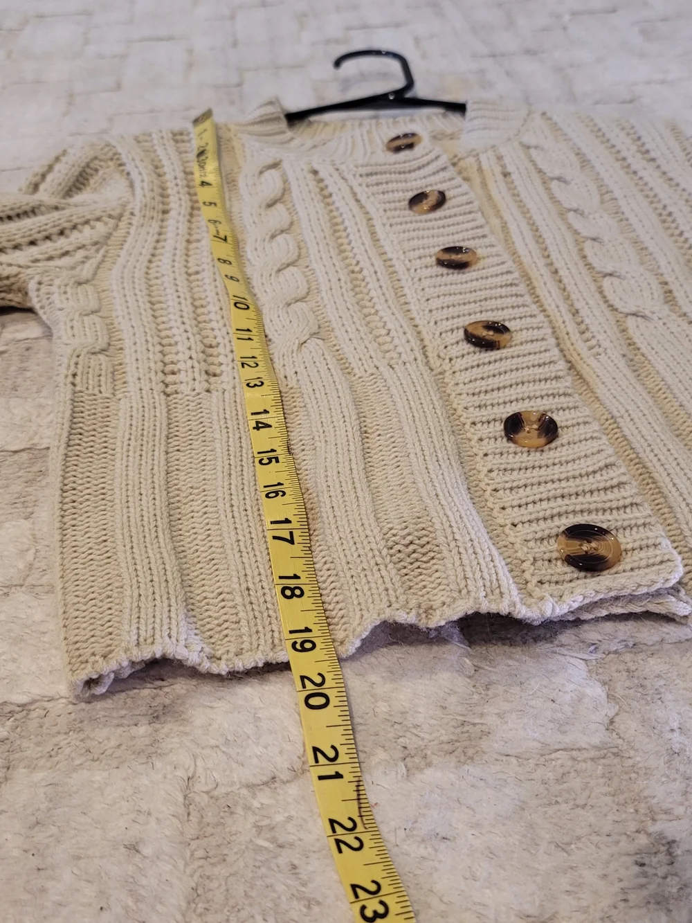 PRINCESS POLLY Donielle Cable Knit Cardigan Sweater Beige Women's Size XS/S